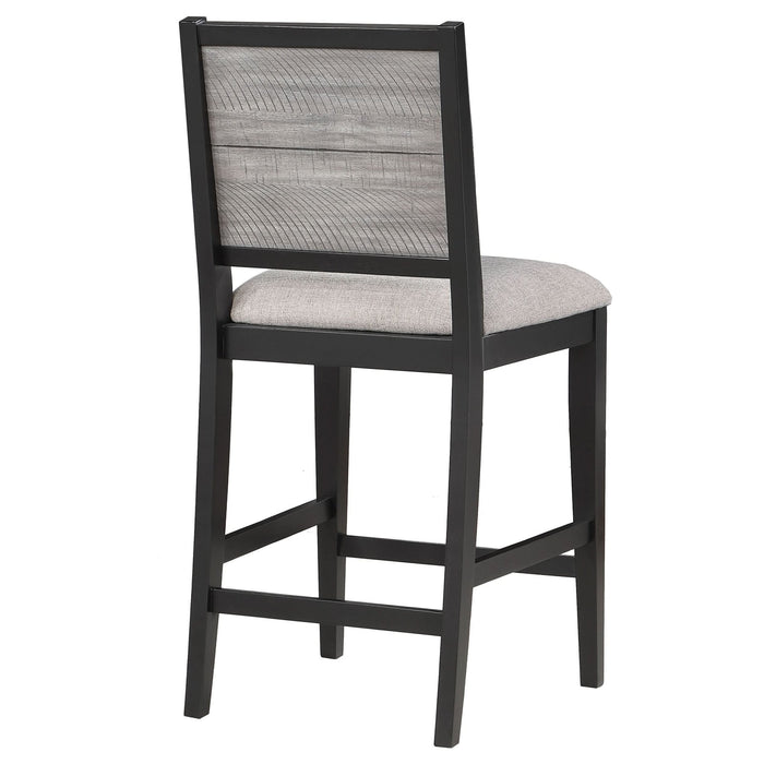 Elodie Wood Counter Chair Grey and Black (Set of 2) - Walo Furniture