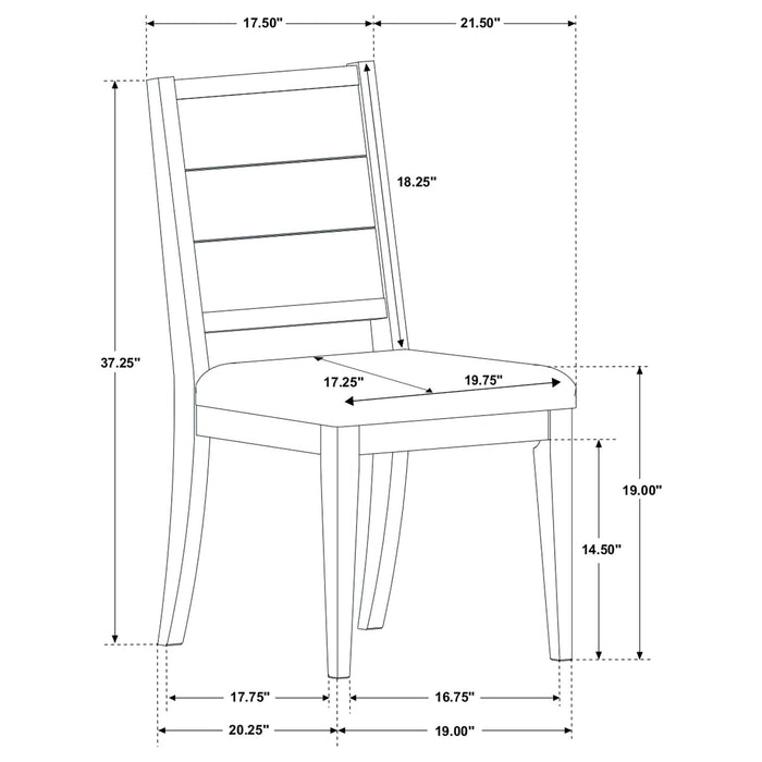 Elodie Wood Dining Side Chair Grey and Black (Set of 2) - Walo Furniture