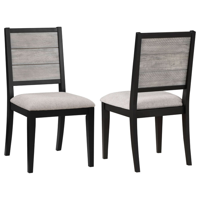 Elodie Wood Dining Side Chair Grey and Black (Set of 2) - Walo Furniture