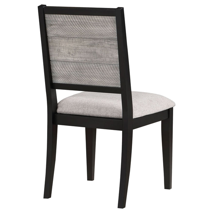 Elodie Wood Dining Side Chair Grey and Black (Set of 2) - Walo Furniture