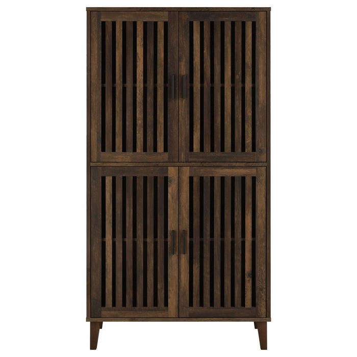 Elouise 4 - door Engineered Wood Tall Accent Cabinet Dark Pine - Walo Furniture