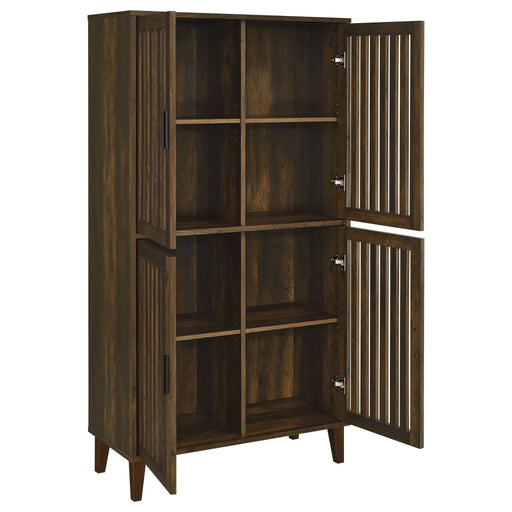 Elouise 4 - door Engineered Wood Tall Accent Cabinet Dark Pine - Walo Furniture