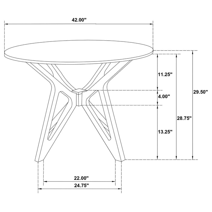 Elowen 5 - piece Round Solid Wood Dining Set Light Walnut - Walo Furniture