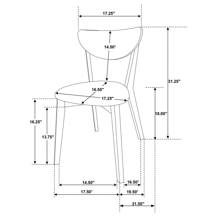 Elowen Wood Dining Side Chair Light Walnut (Set of 2) - Walo Furniture