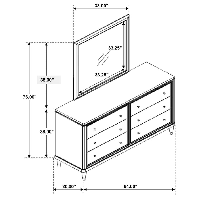 Emberlyn 6 - drawer Dresser with Mirror Brown - Walo Furniture