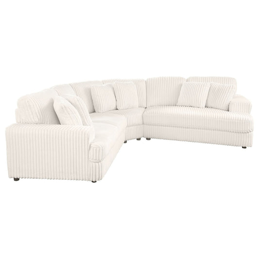 Emberson 3 - piece Upholstered Modular Sectional Sofa Ivory - Walo Furniture