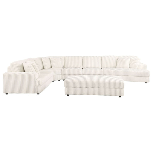 Emberson 5 - piece Upholstered Modular Sectional Sofa Ivory - Walo Furniture