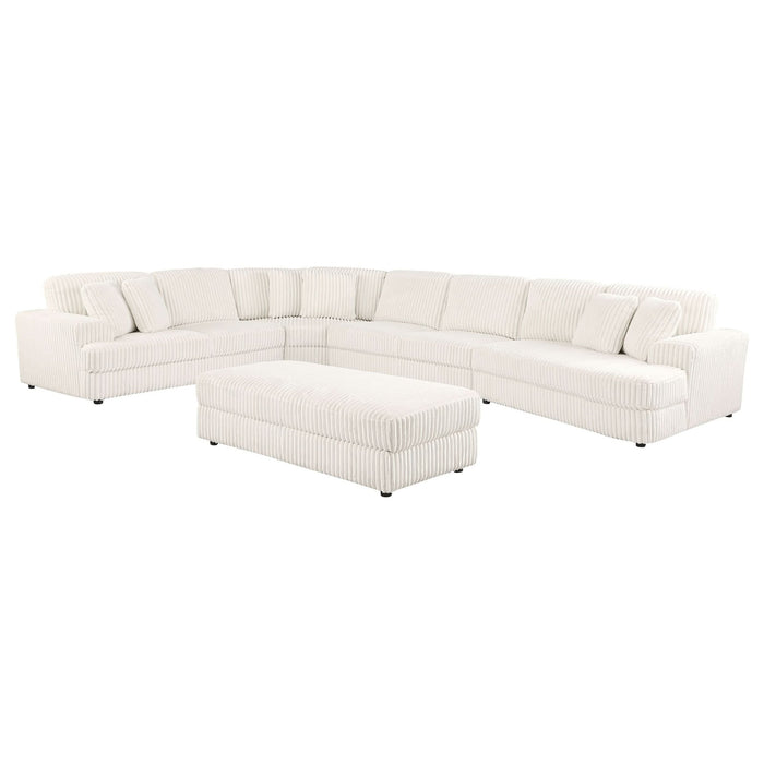 Emberson 5 - piece Upholstered Modular Sectional Sofa Ivory - Walo Furniture