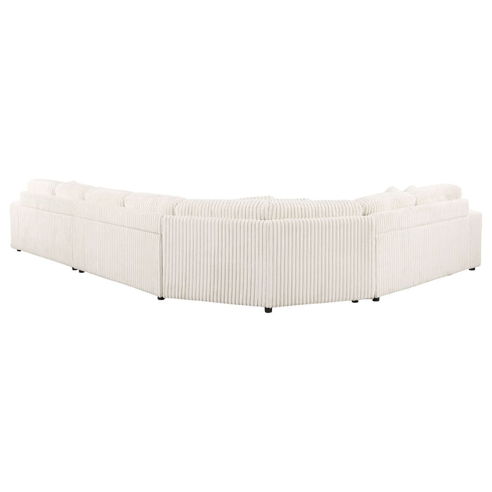 Emberson 5 - piece Upholstered Modular Sectional Sofa Ivory - Walo Furniture