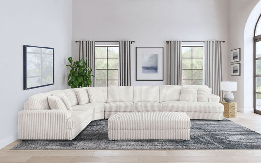 Emberson 5 - piece Upholstered Modular Sectional Sofa Ivory - Walo Furniture