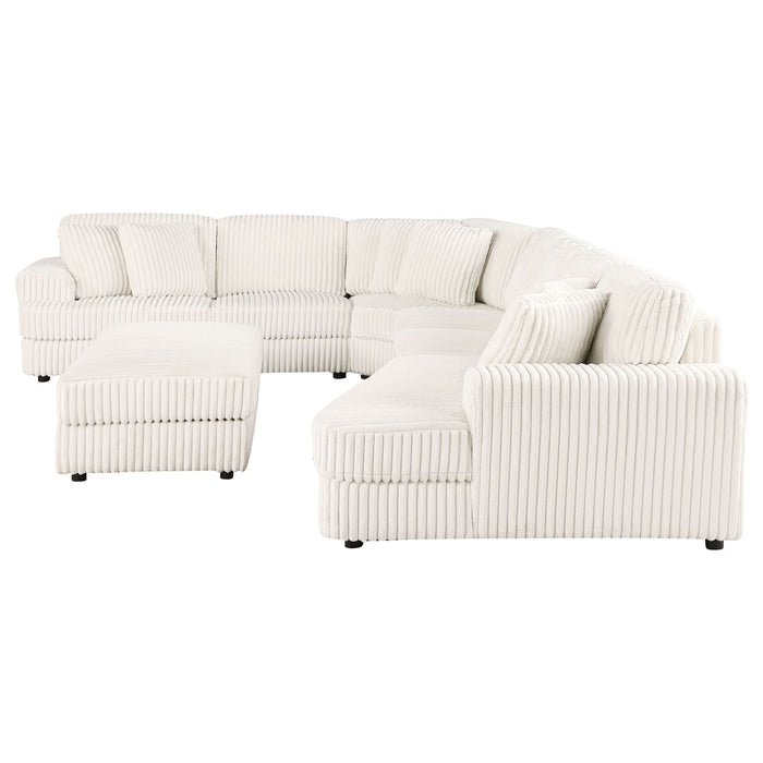 Emberson 5 - piece Upholstered Modular Sectional Sofa Ivory - Walo Furniture