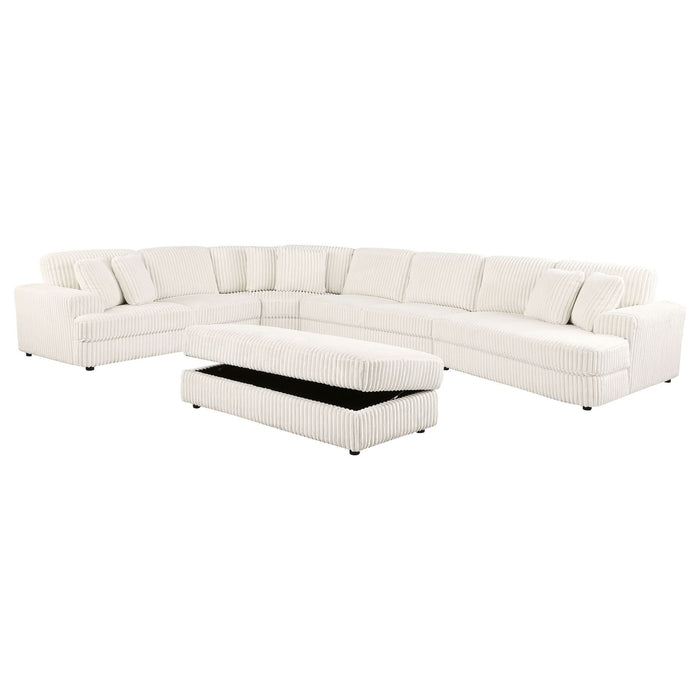 Emberson 5 - piece Upholstered Modular Sectional Sofa Ivory - Walo Furniture