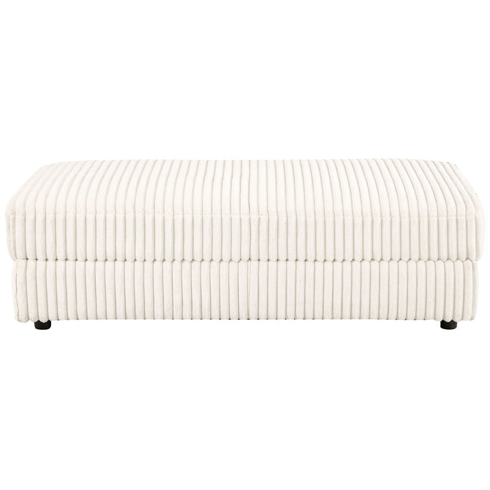 Emberson Upholstered Rectangular Storage Ottoman Ivory - Walo Furniture