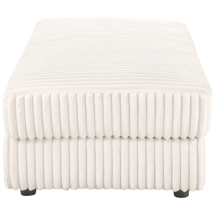 Emberson Upholstered Rectangular Storage Ottoman Ivory - Walo Furniture