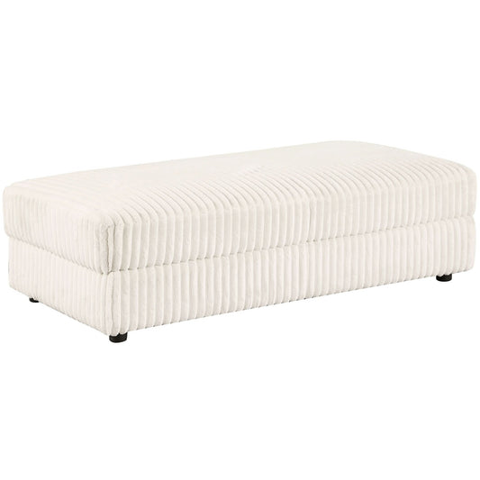 Emberson Upholstered Rectangular Storage Ottoman Ivory - Walo Furniture