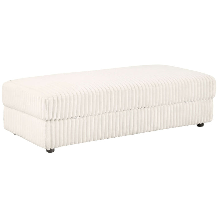 Emberson Upholstered Rectangular Storage Ottoman Ivory - Walo Furniture