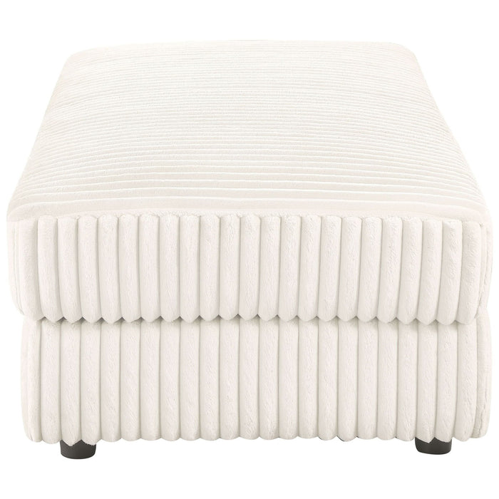 Emberson Upholstered Rectangular Storage Ottoman Ivory - Walo Furniture