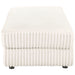 Emberson Upholstered Rectangular Storage Ottoman Ivory - Walo Furniture