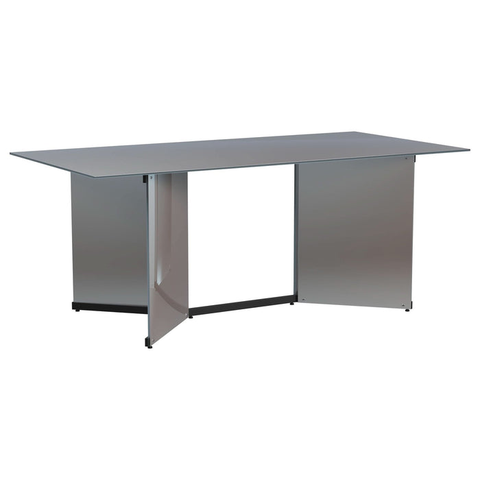 Emery 76 - inch Rectangular Mirrored Dining Table Silver - Walo Furniture