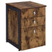 Estrella 2 - piece Office Desk File Cabinet Set Rustic Nutmeg - Walo Furniture