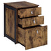 Estrella 2 - piece Office Desk File Cabinet Set Rustic Nutmeg - Walo Furniture