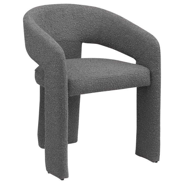 Eudora Boucle Upholstered Dining Arm Chair Grey (Set of 2) - Walo Furniture