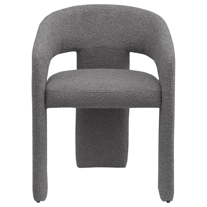 Eudora Boucle Upholstered Dining Arm Chair Grey (Set of 2) - Walo Furniture