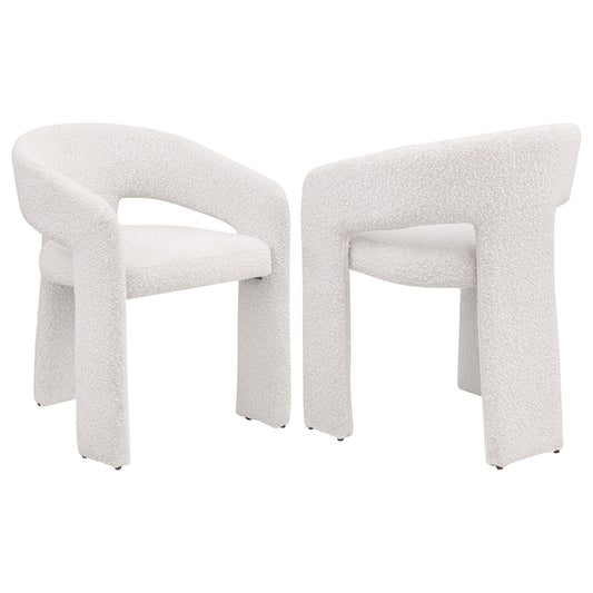 Eudora Boucle Upholstered Dining Side Chair Cream (Set of 2) - Walo Furniture