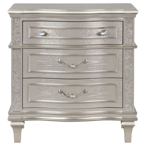 Evangeline 3 - drawer Nightstand Silver Oak - Walo Furniture