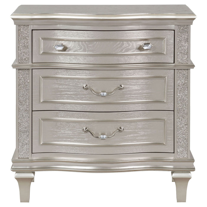 Evangeline 3 - drawer Nightstand Silver Oak - Walo Furniture