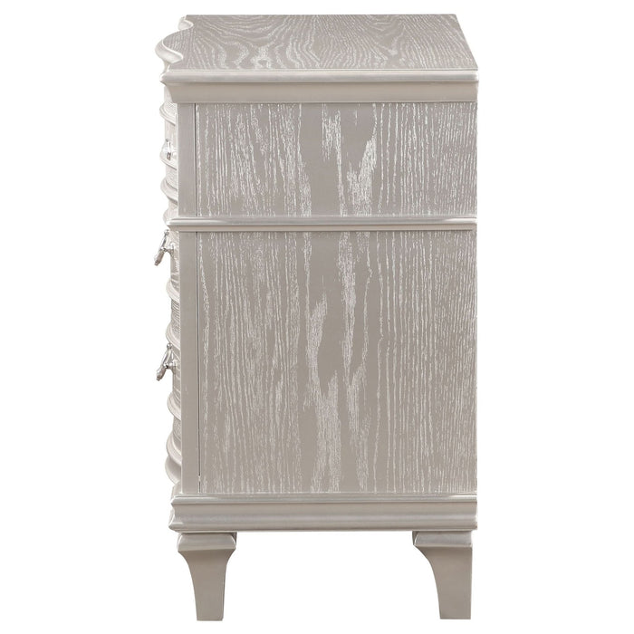 Evangeline 3 - drawer Nightstand Silver Oak - Walo Furniture