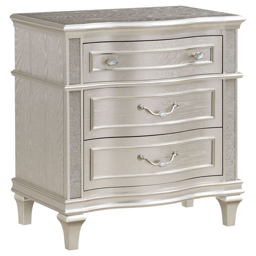 Evangeline 3 - drawer Nightstand Silver Oak - Walo Furniture