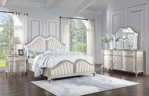 Evangeline 4 - piece Eastern King Bedroom Set Silver Oak - Walo Furniture