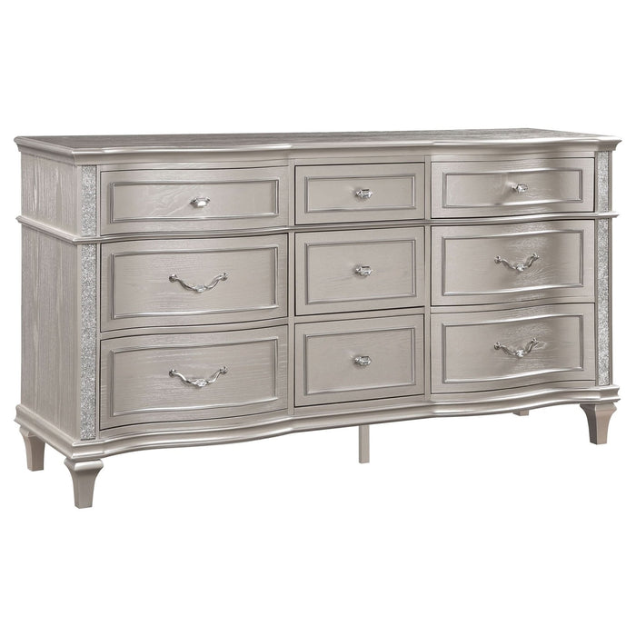 Evangeline 9 - drawer Dresser Silver Oak - Walo Furniture