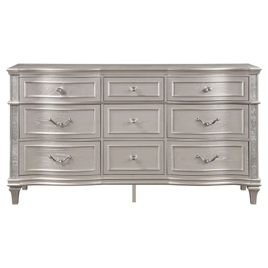 Evangeline 9 - drawer Dresser Silver Oak - Walo Furniture