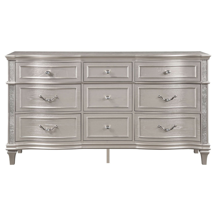 Evangeline 9 - drawer Dresser Silver Oak - Walo Furniture