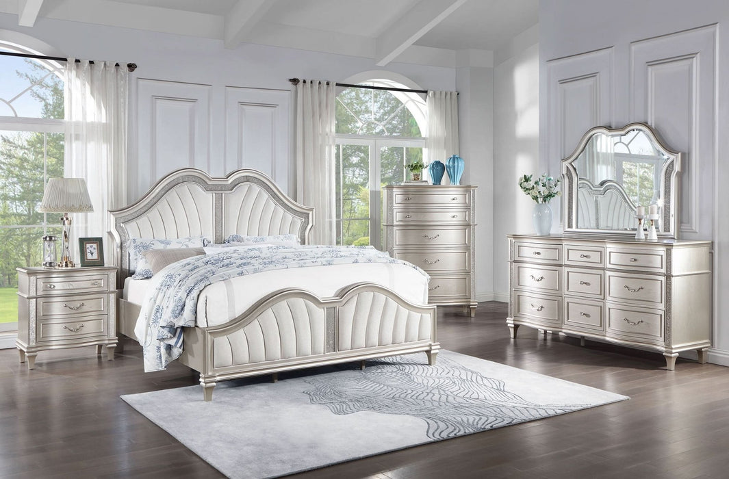 Evangeline 9 - drawer Dresser with Mirror Silver Oak - Walo Furniture