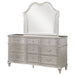 Evangeline 9 - drawer Dresser with Mirror Silver Oak - Walo Furniture