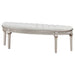 Evangeline Curved Fabric Upholstered Bench Silver Oak - Walo Furniture