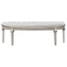 Evangeline Curved Fabric Upholstered Bench Silver Oak - Walo Furniture