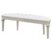 Evangeline Curved Fabric Upholstered Bench Silver Oak - Walo Furniture