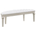 Evangeline Curved Fabric Upholstered Bench Silver Oak - Walo Furniture