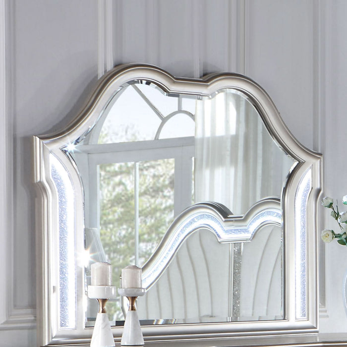 Evangeline Dresser Mirror Silver Oak - Walo Furniture