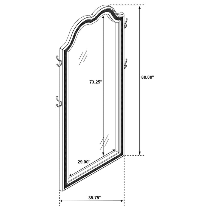 Evangeline Full Length LED Light Floor Mirror Silver Oak - Walo Furniture