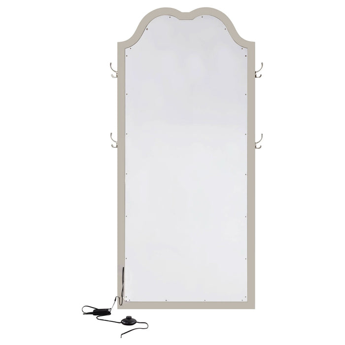 Evangeline Full Length LED Light Floor Mirror Silver Oak - Walo Furniture