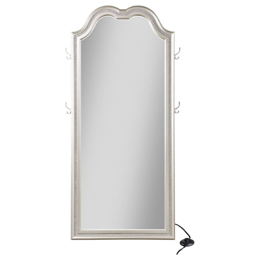 Evangeline Full Length LED Light Floor Mirror Silver Oak - Walo Furniture