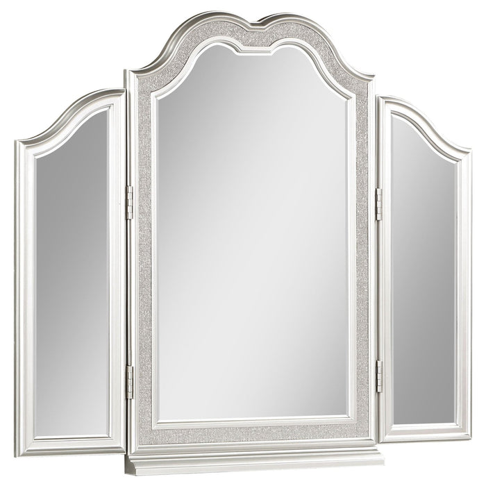 Evangeline Tri - Fold Vanity Mirror Silver Oak - Walo Furniture