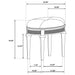 Evangeline Upholstered Oval Vanity Stool Silver and Ivory - Walo Furniture