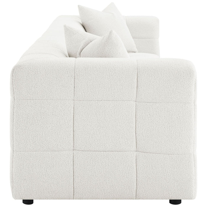 Everly Boucle Upholstered Extra Long Sofa Off White - Walo Furniture