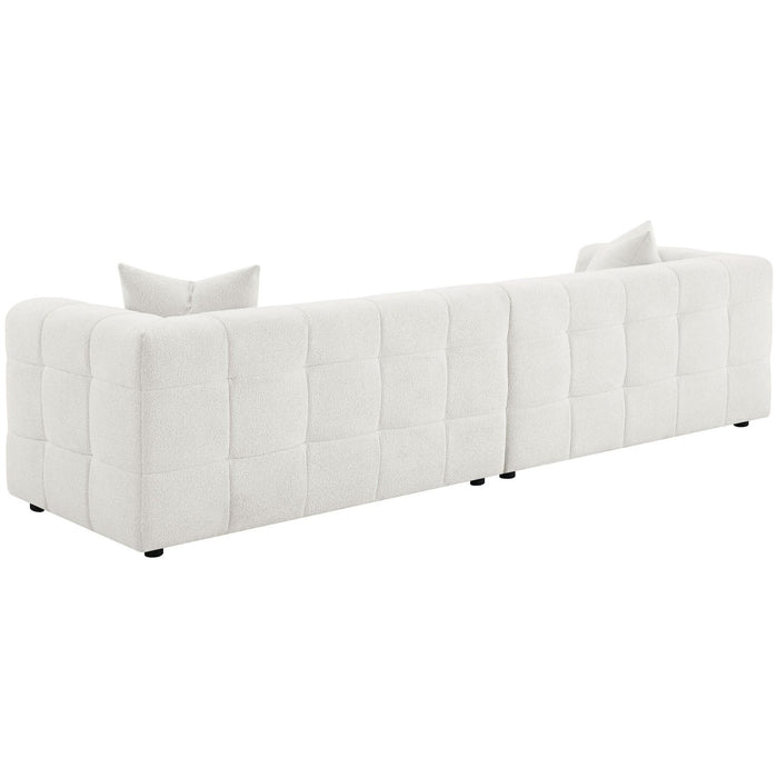 Everly Boucle Upholstered Extra Long Sofa Off White - Walo Furniture